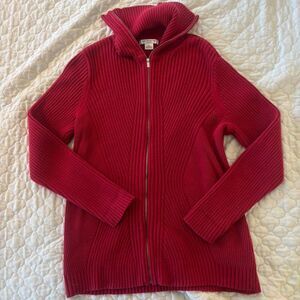 Liz Claiborne Women’s Red Y2K Zip Up Turtleneck Sweater Size 2x